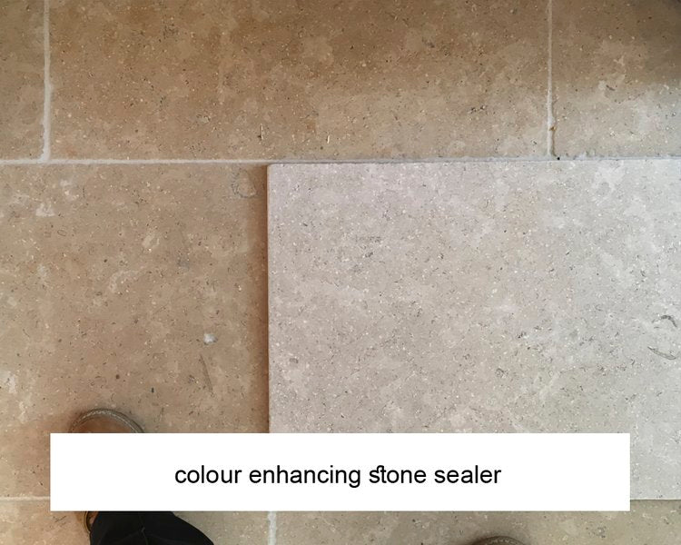 Colour Intensifier and Stainblock H20 travertine tiles