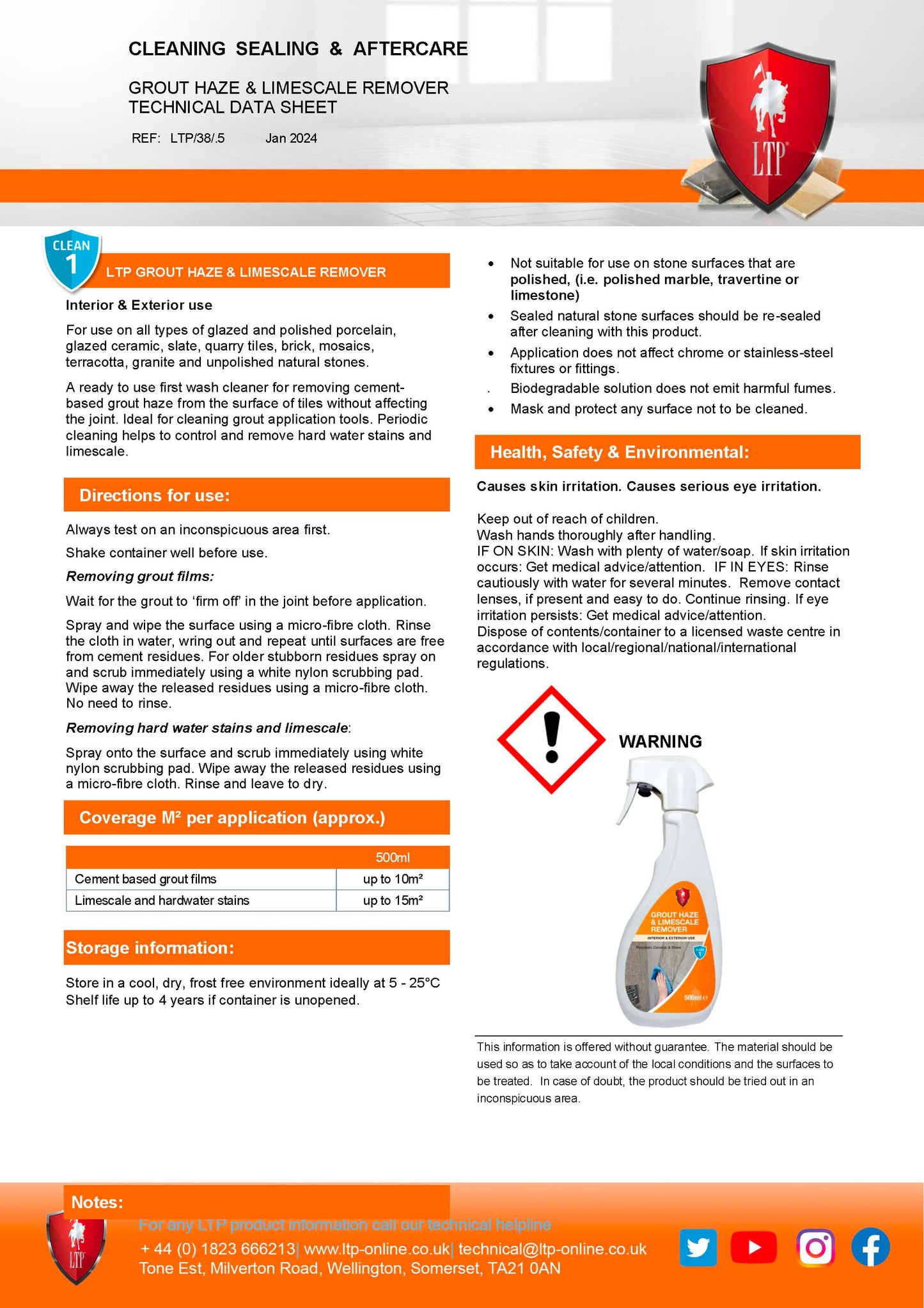 LTP GROUT HAZE & LIMESCALE REMOVER