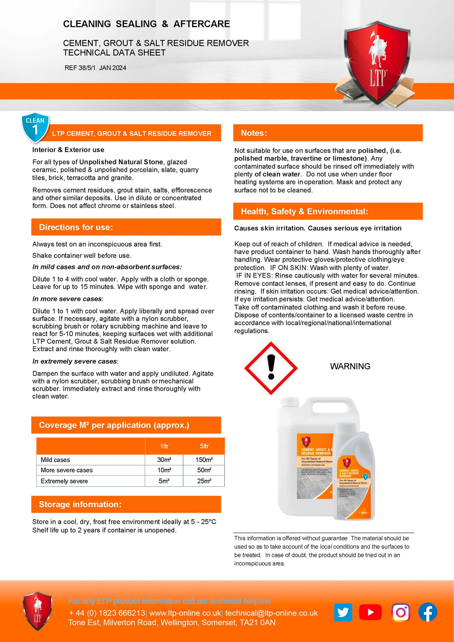 LTP Cement, Grout & Salt Residue Remover