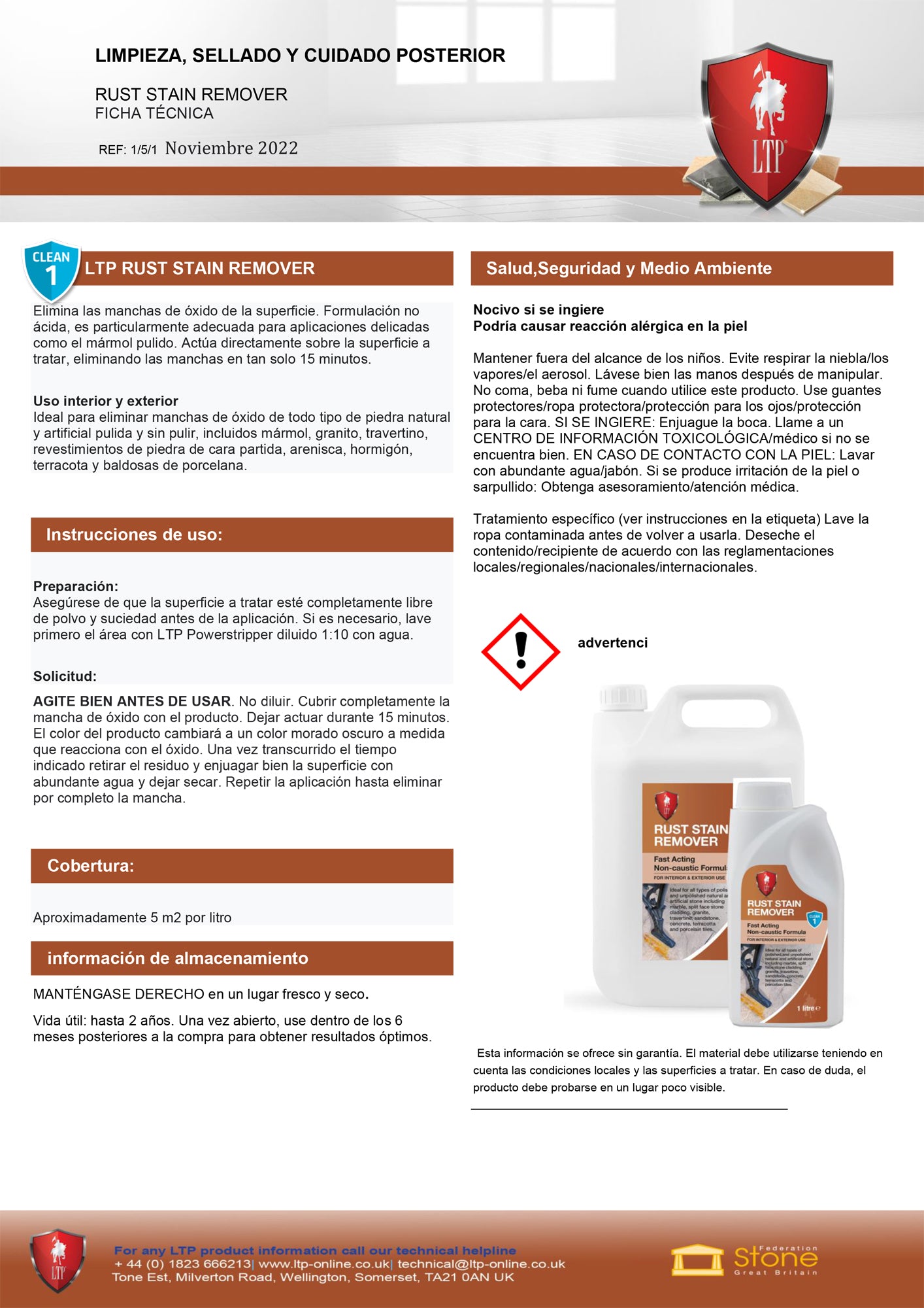 LTP Rust Stain Remover instruction